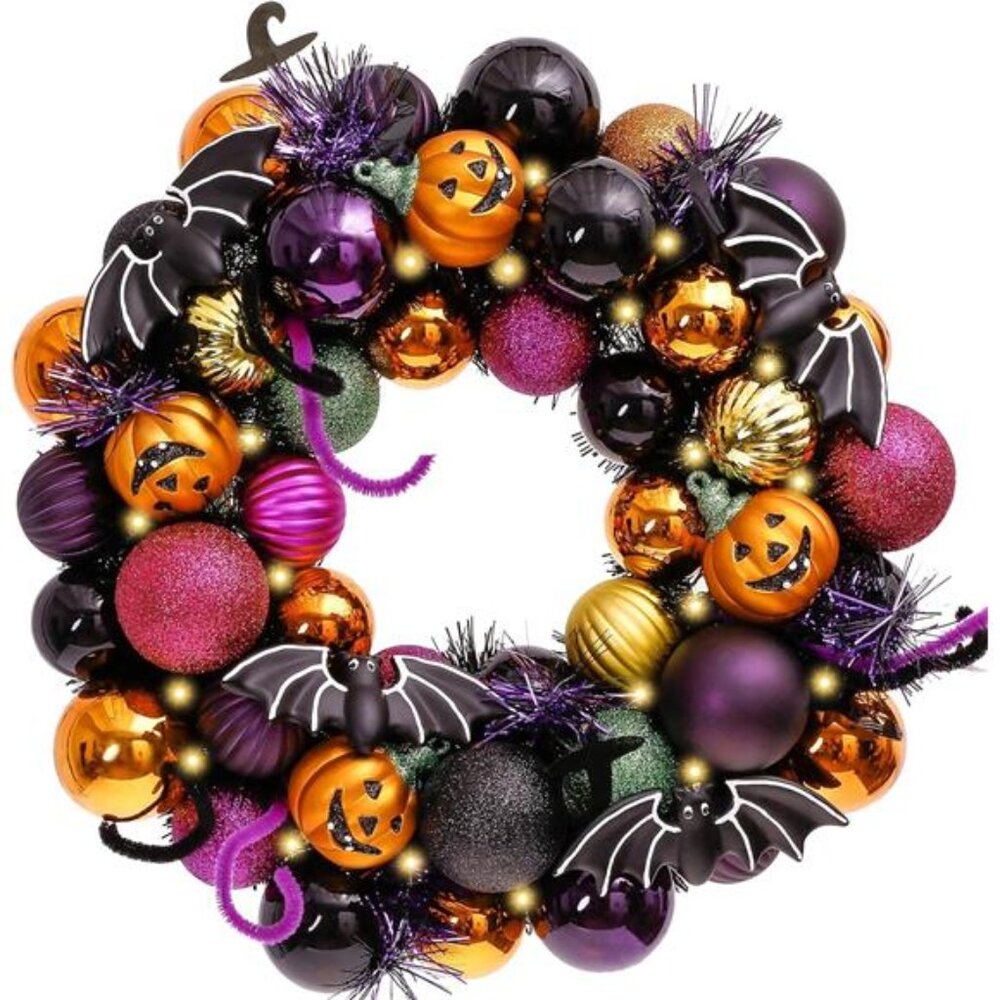 New Halloween Decorations Indoor for Home, Pre-Lit Pumpkin Ball